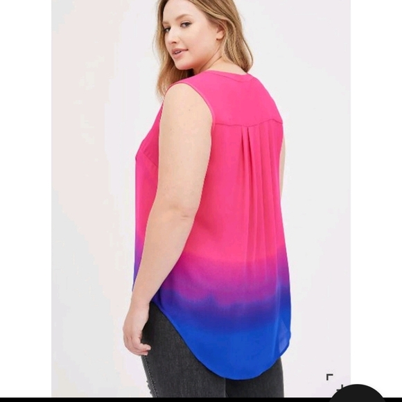 Like New 3x Ombre Torrid 2X Harper TANK TOP Dip Dye Ombre Hot Pink Purple Blue - Picture 2 of 6